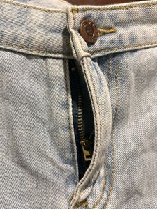 Ripped Wide Leg Jeans with Daisy Patch