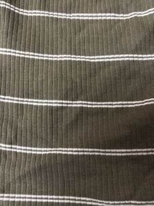 Olive Green Striped Off-Shoulder Top