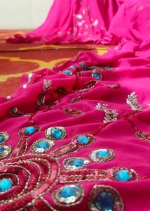 Vibrant Pink Embroidered Saree