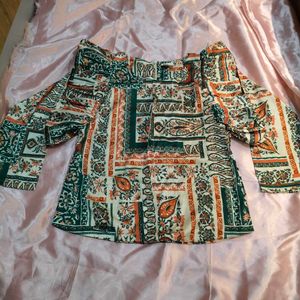 Boho Print Long Sleeve Top