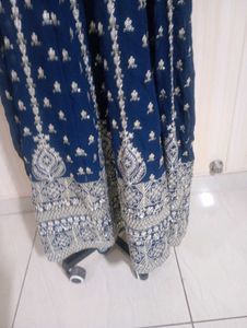 Navy Blue Embroidered Ethnic Gown