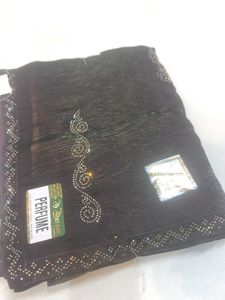 Embellished Dark Brown Saree