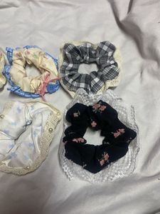 Set of 6 Cute Fabric Scrunchies