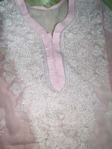 Elegant Pink Chikankari Kurta