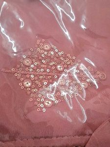 Elegant Pink Sequin Embellished saari