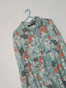 Floral Print Shirt Dress