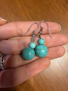 Turquoise Beaded Dangle Earrings