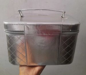 Silver Quilted Makeup Bag😽