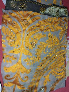 Elegant Indian Saree with Golden Embellishments