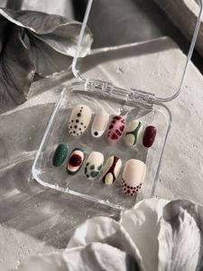 Cherry &amp; Matcha Press-On Nails | Unique Nail Set