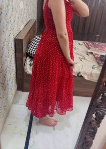 Red Polka Dot Maxi Suit with pants