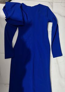 Elegant Royal Blue Ruffle Dress