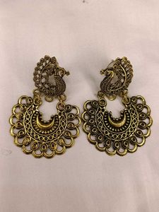 Vintage Style Peacock Drop Earrings