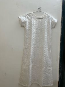 chikankari  pure cotton kurta