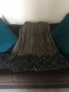 Mauvish Brown Lucknowi Chikenkari Lehenga