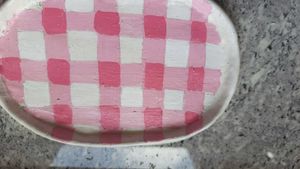 Pink Gingham Trinket Dish