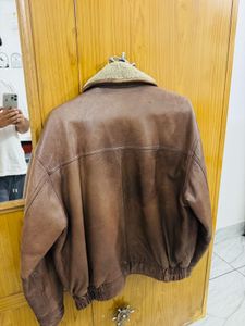 BILTMORE Men's Brown Leather Bomber Jacket