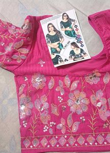 🆕️ Vibrant Pink Embroidered Slip-On Blouse