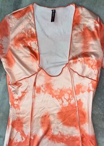 Beach Cover up Sleeve Tie-Dye Mini Dress