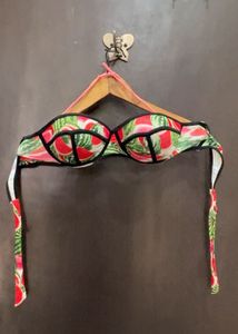 Watermelon Print Bandeau Bikini Top
