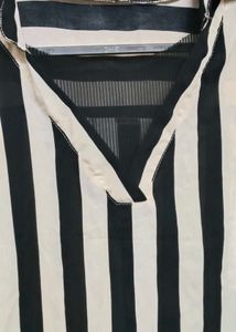 Chic Striped Long Sleeve Blouse