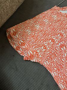 Old Navy Orange Patterned Top