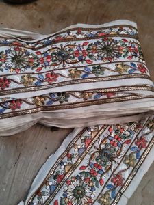 Embellished Floral Trim Fabric for suit