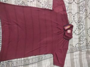Maroon Striped T-Shirt