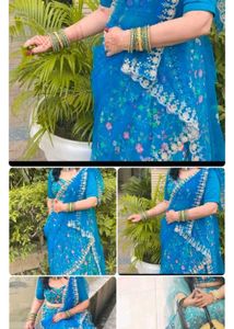 Stunning Blue Floral Lehenga Choli fix