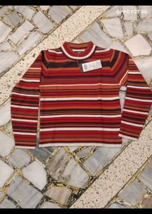 Striped Sweater with Matching Scarf