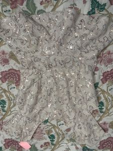Sequin Lace Bow top