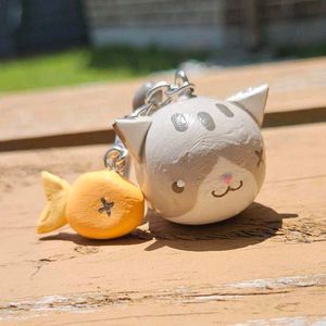 Kitty &amp; Fish Keychain