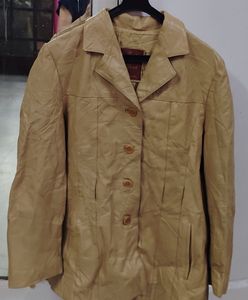 Unisex Classic Tan Leather Jacket