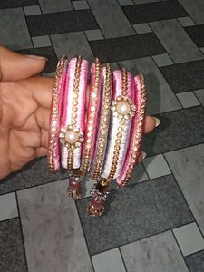 Bangles Baby Pink And Grey Colour 💫