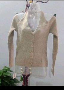 Beige Knit Cardigan