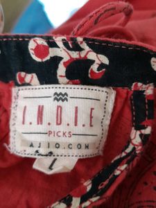 Red Printed Kurta (Women's)
