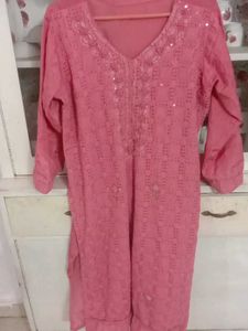 Pink Embroidered Kurta