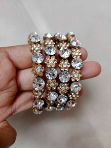 Stunning Crystal Flower Bangles
