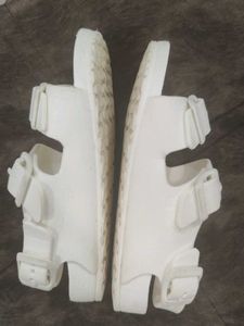 Birkenstock White Buckle Sandals