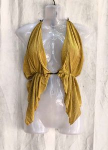 Sparkly Gold Halter Bikini Top