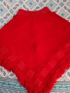 Red Wool Poncho