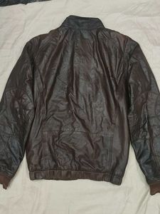 Unisex classic leather bomber jacket