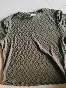 Textured Olive Green Top
