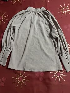 Elegant Grey Bell Sleeve Top