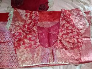 Elegant Red Banarasi Silk Saree