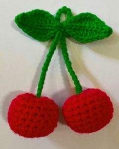 Handmade Crochet Cherry Bag Charm