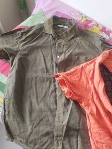 Orange &amp; Brown Casual shirt and t shir