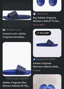 ADIDAS Blue Striped Sliders