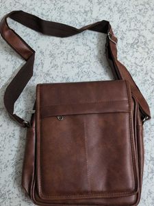 Stylish Brown Faux Leather Crossbody Bag