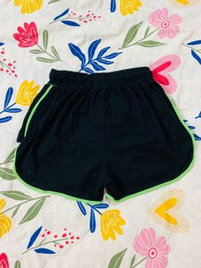 Black &amp; Green Athletic Mini Shorts